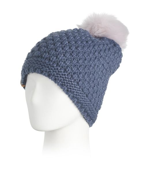 Tj Maxx Blue Snowfall Beanie With Pom Accent For Polyester/Acrylic