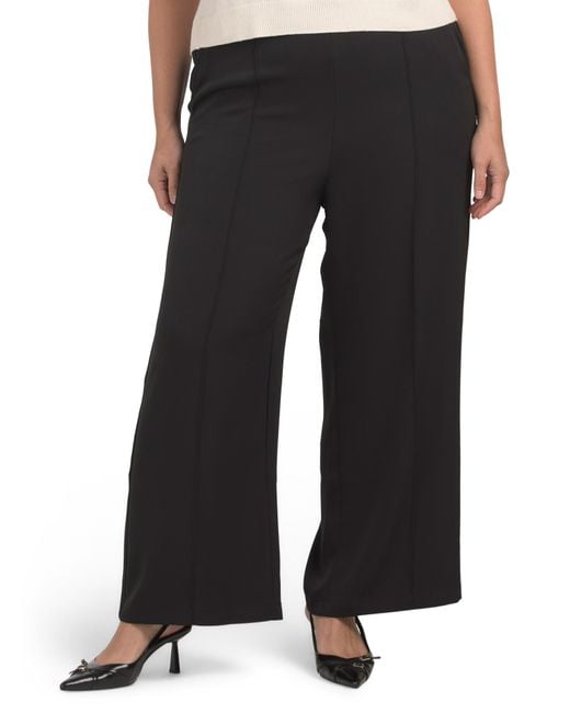 Tj Maxx Black Plus Luxe Crepe Pull On Pants For Spandex/Polyester