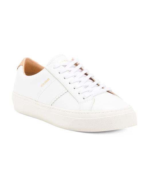 Tj Maxx White Leather Camden Lace Up Sneakers For
