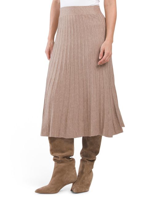 Tj Maxx Pink Stripe Ribbed Skirt For Nylon/Polyester/Viscose