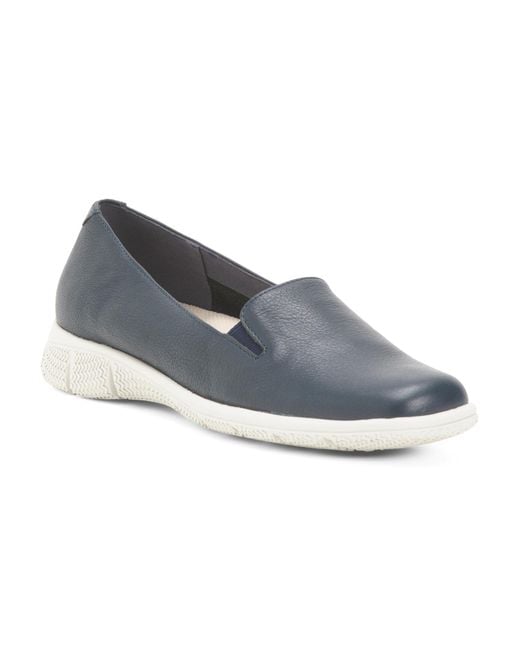 Tj Maxx Blue Leather Narrow Universal Comfort Flats For