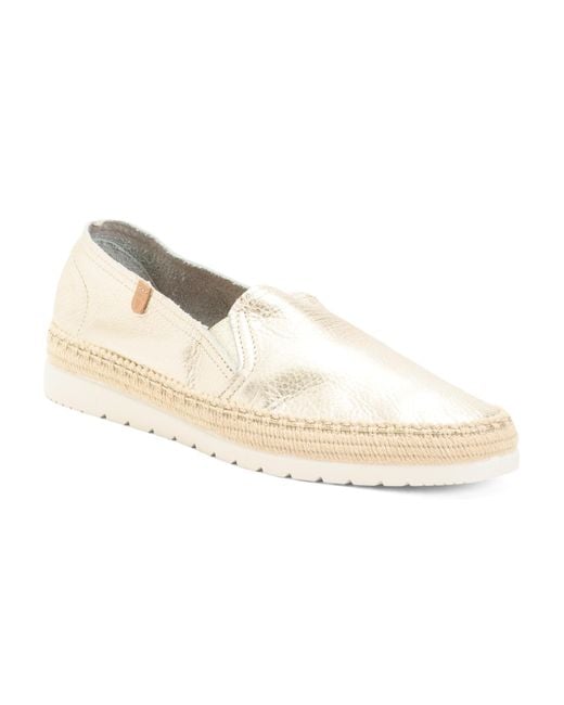 Tj Maxx White Leather Nuria Flat Espadrilles For