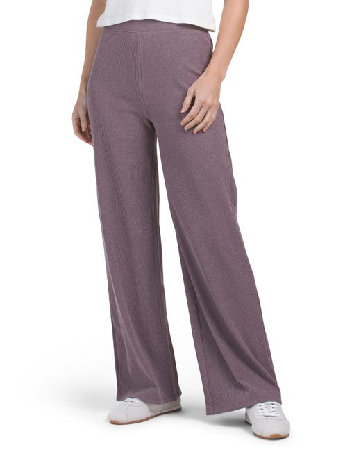 Tj Maxx Purple Sarina Brushed Ribbed Wide Leg Pants, Spandex/Polyester