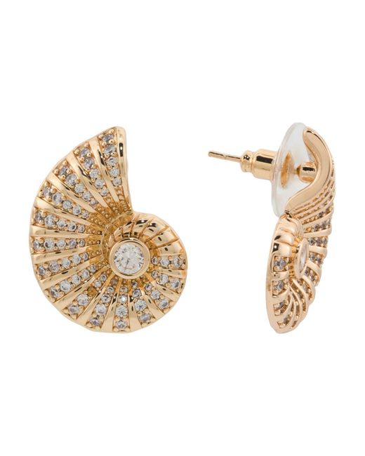 Tj Maxx Natural Crystal Shell Earrings