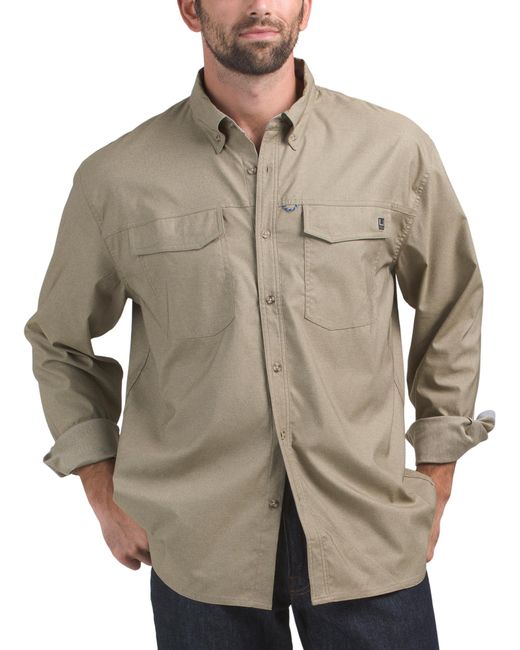 Tj Maxx Brown Hawser Heather Flannel Shirt For Polyester for men