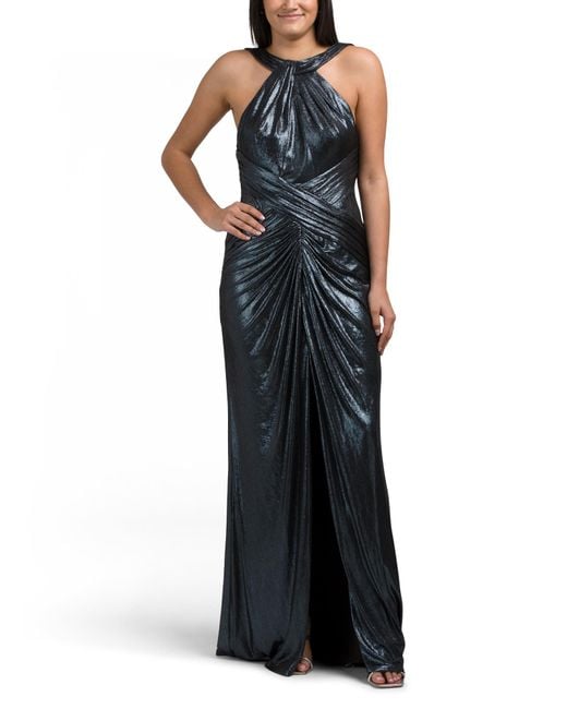 Tj Maxx Black High Neck Metallic Gown For Spandex/Polyester
