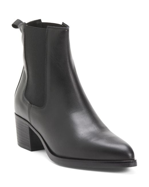 Tj Maxx Black Leather Heeled Booties For