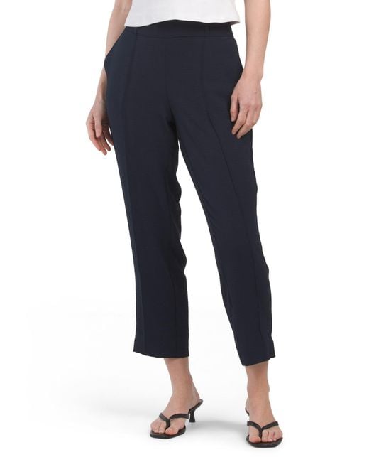 Tj Maxx Blue Fluid Crinkle Peg Leg Pull On Pants For Polyester