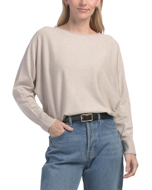 Tj Maxx Blue Rolled Neck Long Sleeve Sweater, Nylon/Rayon