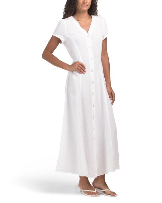 TJ Maxx Women's White Linen Dress For - www.emaralddelhi.in