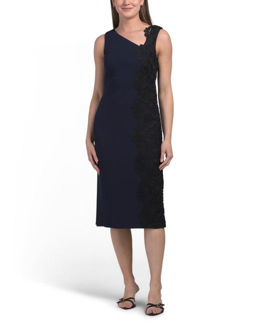 tj maxx black dress TJMAXX Mixed Media Midi Dress For Women
