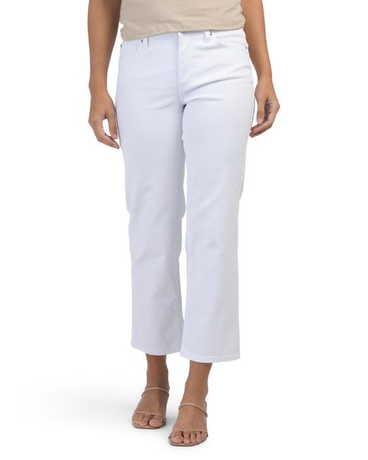 Tj Maxx White Hailey Mid Rise Straight Ankle Jeans For Spandex/Cotton