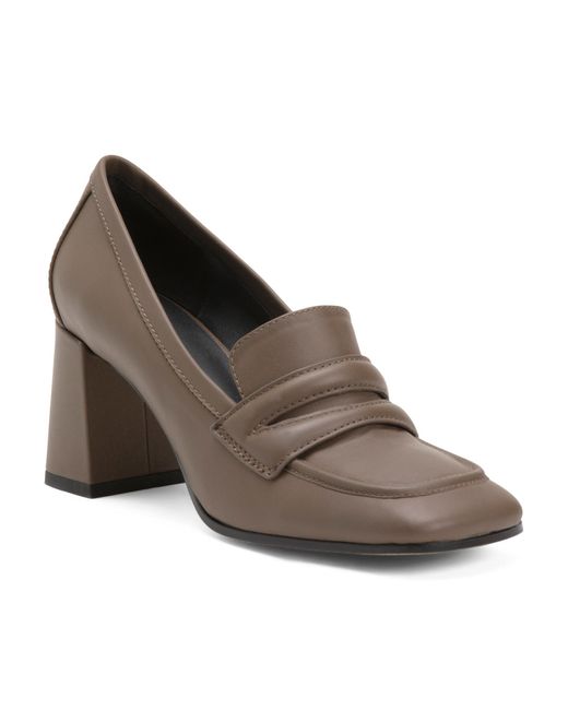 Tj Maxx Brown Leather Block Heels For