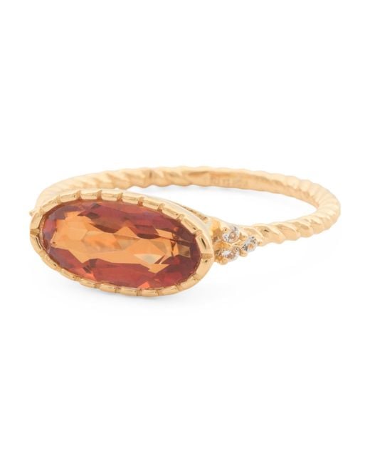Tj Maxx Pink 14Kt Plated Sterling Mystic Quartz Ring