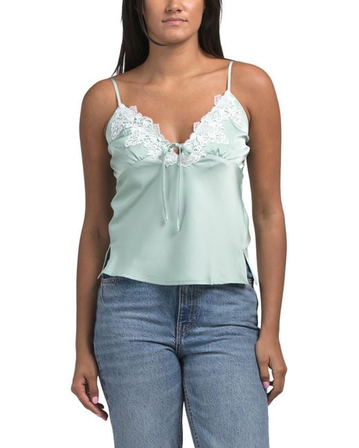Tj Maxx Blue Lace Trim Cami For Polyester