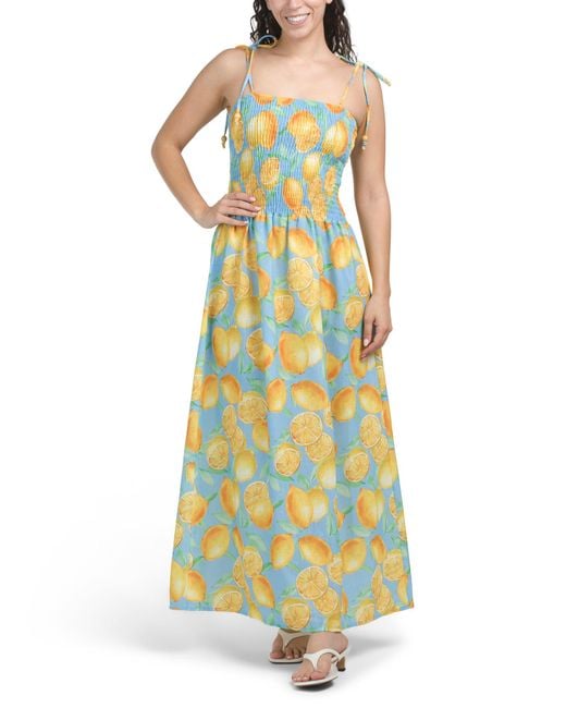 Tj Maxx Yellow Bow Strap Maxi Dress For Polyester
