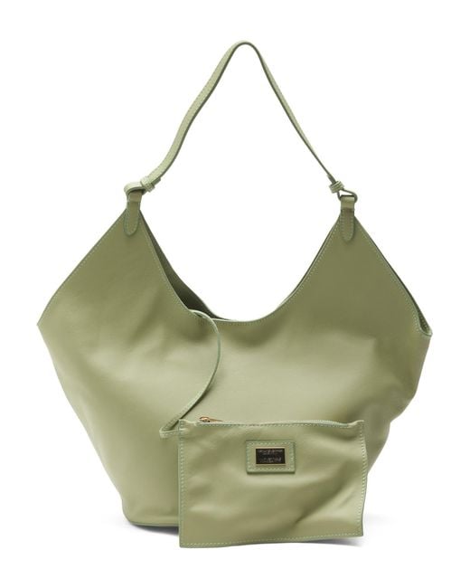 TJ Maxx Women's Green Leather Oval Bottom Hobo For