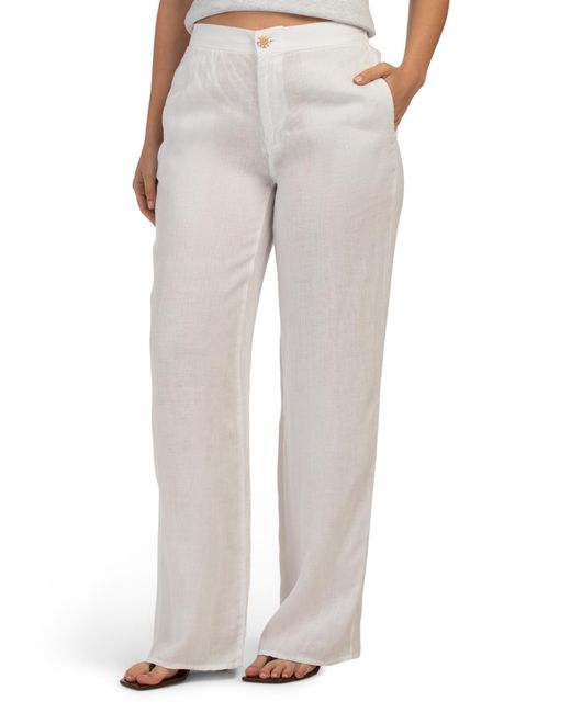 Tj Maxx Gray Linen Easy High Rise Trousers For