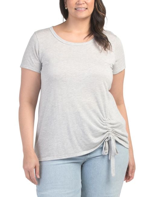Tj Maxx Gray Plus Tie Bottom Top For Spandex/Polyester