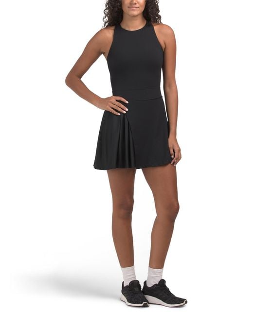 Tj Maxx Black Victory Asymmetrical Pleated Mini Dress For Spandex/Polyester