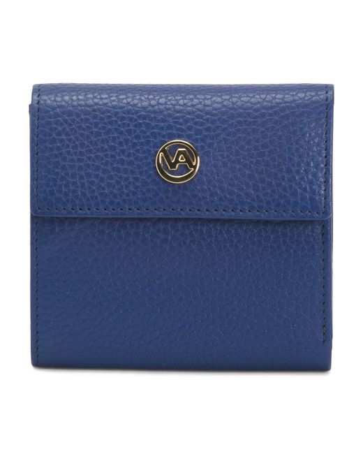 Tj Maxx Blue Leather Tab Tooled Wallet