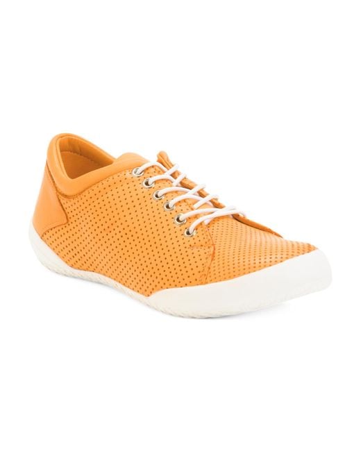 Tj Maxx Orange Leather Teejay Trainer Sneakers For