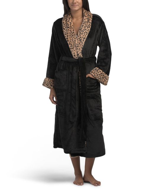 Tj Maxx Black Plush Lynx Robe For Polyester