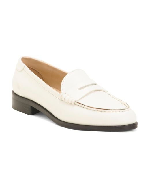TJ Maxx Women's White Leather Brera Loafers For
