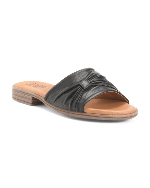 Tj Maxx Brown Leather Daisey Flat Sandals For