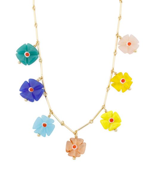Tj Maxx Blue Guice Flower Necklace