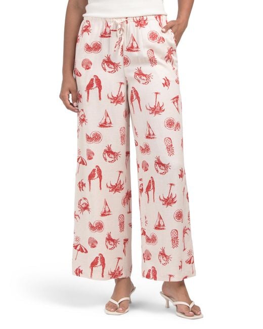 Tj Maxx Pink Beachy Flowy Pants For Rayon