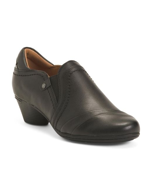 Tj Maxx Brown Leather Laurel Comfort Slip On Heeled Shoes For