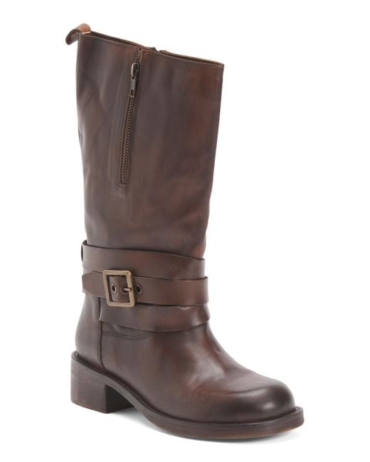 Tj Maxx Brown Leather Philippa Mid Calf Boots For