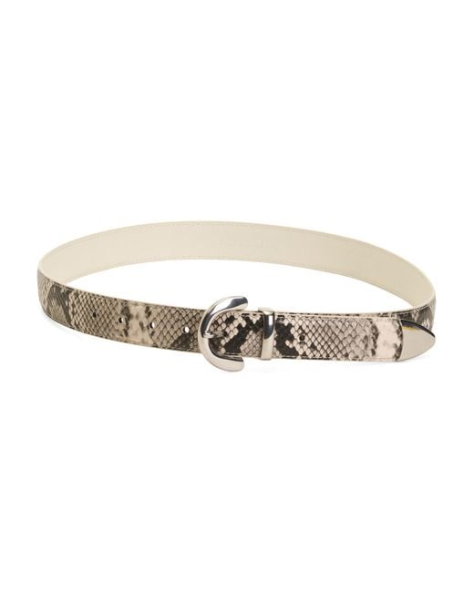 Tj Maxx White Leather Natural Python Snakeskin Embossed Belt For