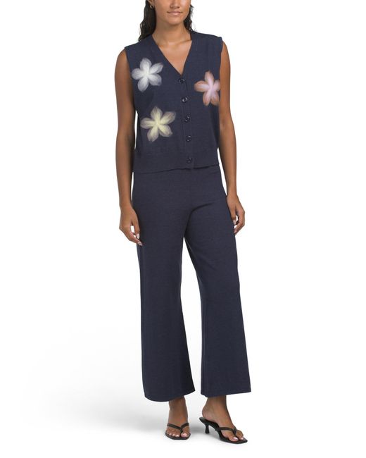 Tj Maxx Blue 2Pc Top And Pants Set For Nylon/Polyester/Rayon