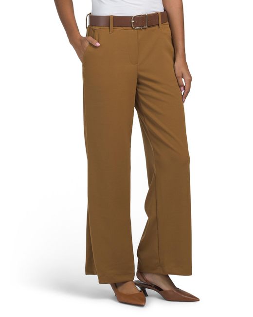 Tj Maxx Natural Wide Leg Pants With Belt For Spandex/Polyester