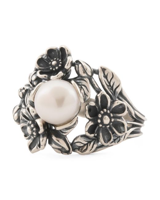 Tj Maxx Metallic Sterling Floral Ring