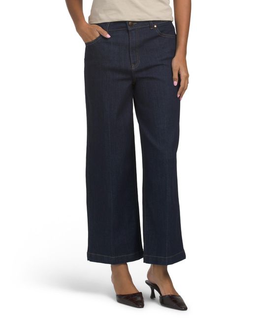 Tj Maxx Blue High Rise Wide Leg Ankle Jeans For Spandex/Cotton/Polyester