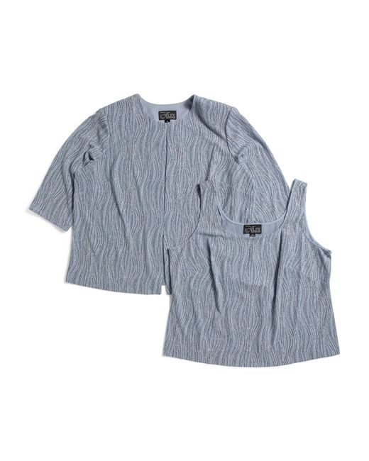 Tj Maxx Blue Plus Embroidered Twinset For Spandex/Polyester