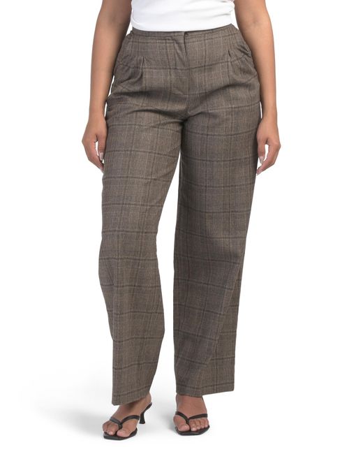 Tj Maxx Gray Plaid Trouser Pants For Polyester/Acrylic/Wool