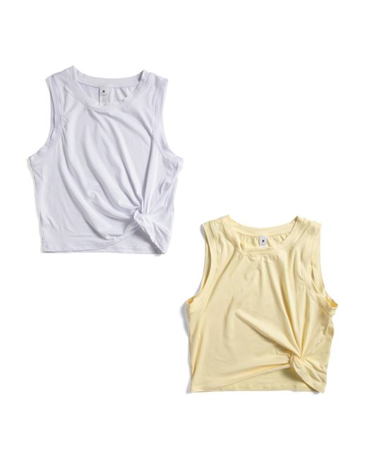 Tj Maxx Metallic 2Pk Super Soft Sideline Twist Tank Tops For Spandex/Polyester