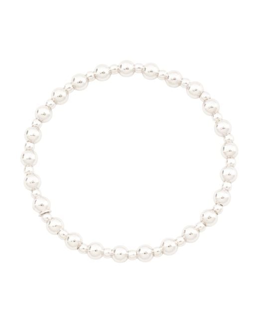 Tj Maxx White Sterling Bead Stretch Bracelet For
