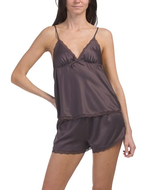 Tj Maxx Purple Norah Charmeuse Camisole And Shorts Set For Polyester