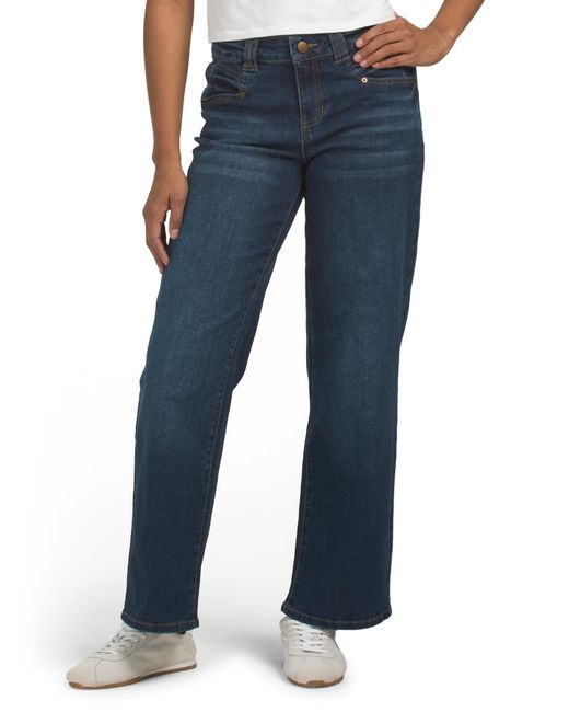 Tj Maxx Blue Mid Rise Wide Leg Jeans With Pocket Detail For Spandex/Cotton/Polyester
