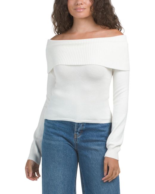 Tj Maxx White Off The Shoulder Sweater, Nylon/Polyester/Viscose