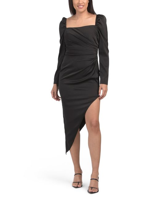 TJ Maxx Women's Black Long Sleeve Midi Dress For Polyester