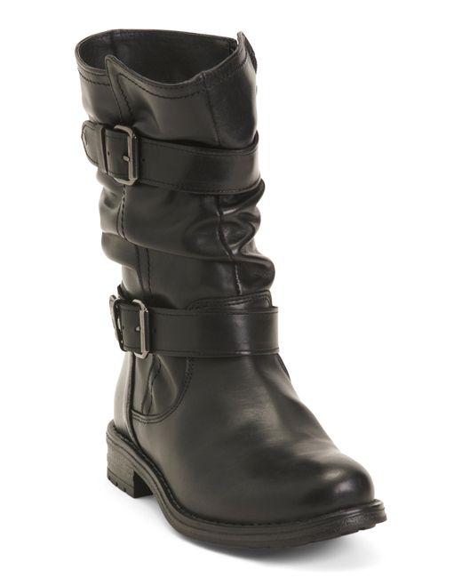 Tj Maxx Black Leather Noelle Mid Shaft Boots For