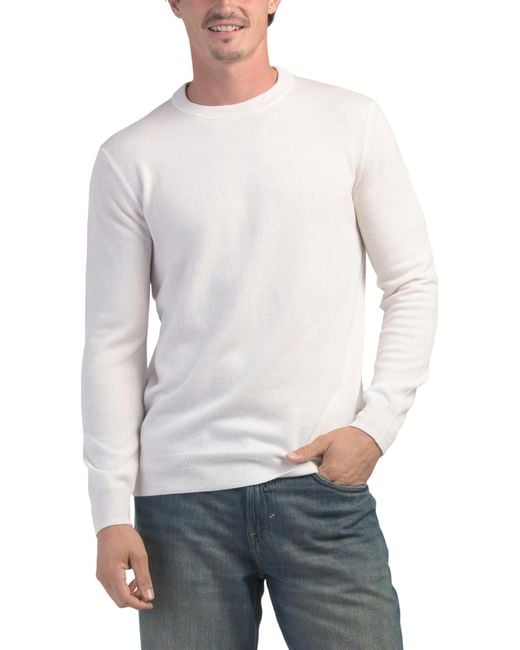 Tj Maxx Gray Extrafine Merino Wool Long Sleeve Crew Neck Sweater for men