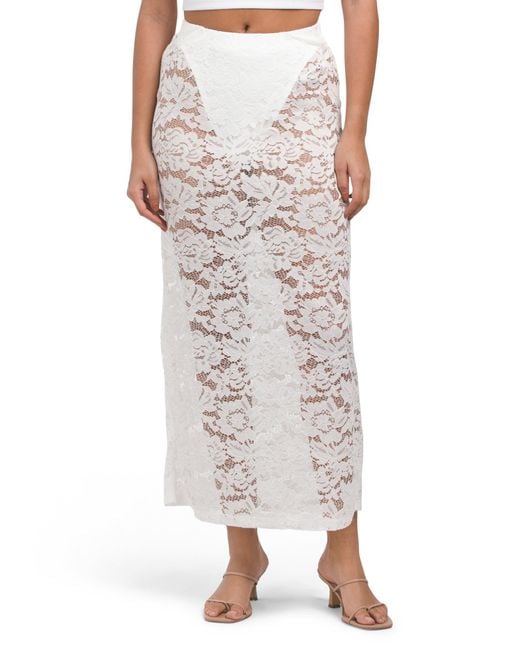 Tj Maxx White Abi Stretch Lace Maxi Skirt For Viscose