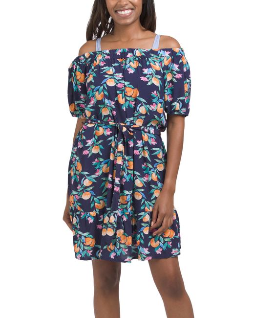 Tj Maxx Blue Peaches Dress Cover-Up For Viscose